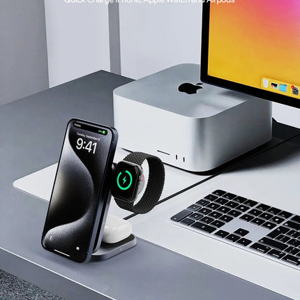 Aukey MagFusion Z Qi2 3-in-1 Foldable Magnetic Fast Wireless Charging Station (LC-MC312)