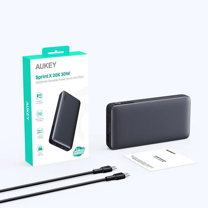 Aukey Sprint X 20K 30W 20000mAh Portable Power Bank with PD3.0 (PB-Y42)