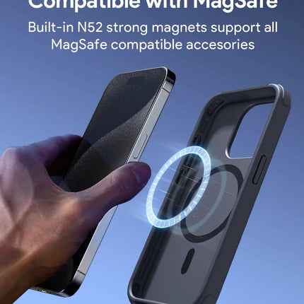 Aukey Urban Guard Elite Magnetic Hard-Shell iPhone 15 Pro Phone Case - Dark Gray (UG10C)