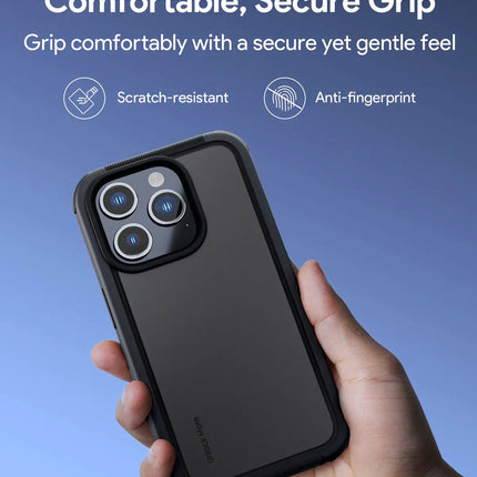 Aukey Urban Guard Elite Magnetic Hard-Shell iPhone 15 Pro Phone Case - Dark Gray (UG10C)