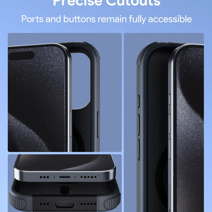 Aukey Urban Guard Elite Magnetic Hard-Shell iPhone 15 Pro Max Phone Case - Dark Gray (UG10D)