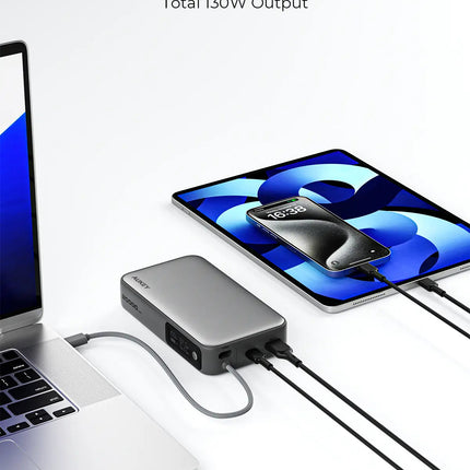 Aukey Spark Sling 20000 Compact Fast Charging Power Bank with Built-in USB-C Cable (PB-Y48)