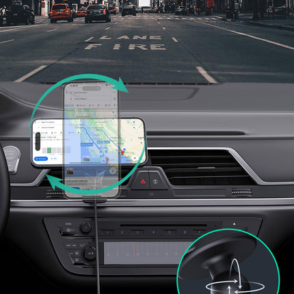 Aukey MagFusion Dash Pro Qi2 Magnetic Fast Wireless Charging Phone Mount with Active Cooling (HD-MC13A)