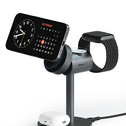 Aukey MagFusion 3-in-1 Qi2 Magnetic Fast Wireless Charging Station (LC-MC311)
