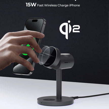Aukey MagFusion 3-in-1 Qi2 Magnetic Fast Wireless Charging Station (LC-MC311)