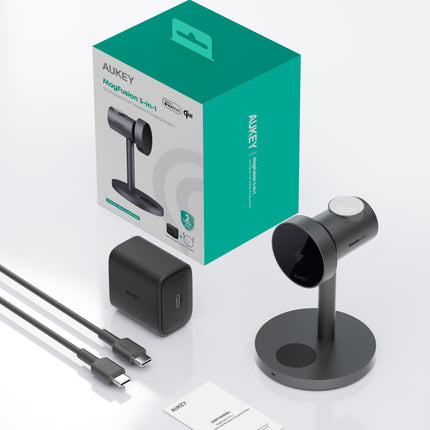Aukey MagFusion 3-in-1 Qi2 Magnetic Fast Wireless Charging Station (LC-MC311)
