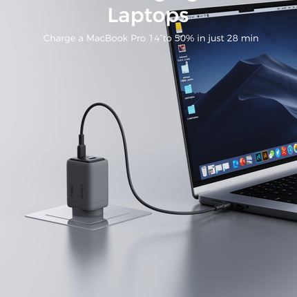 Aukey Comet 100W PD Fast Wall Charger GaN USB-C with 100W 1.8m USB-C to C Cable (PA-C5)