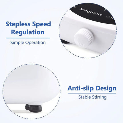 Mini Magnetic Stirrer 4000RPM Portable Mixer White