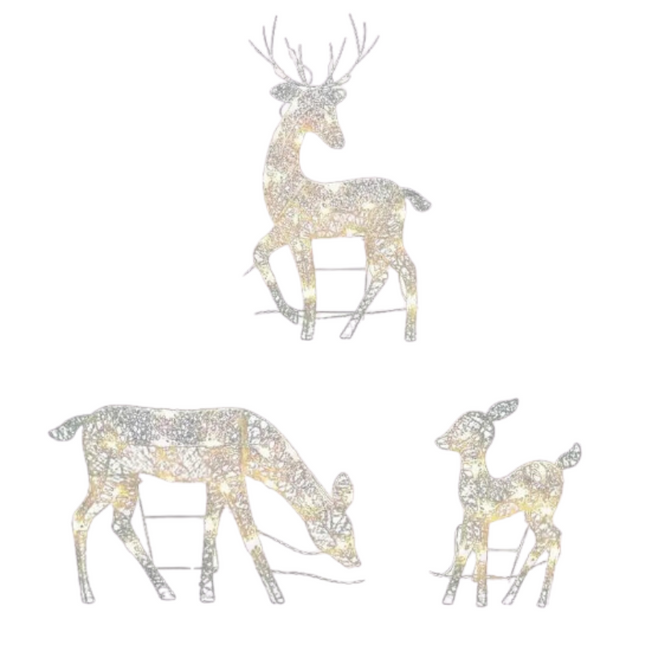 Lighted Christmas Deer Reindeer Family With Led Lights
