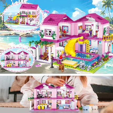 City Villa Castle Building Blocks Set With Pool