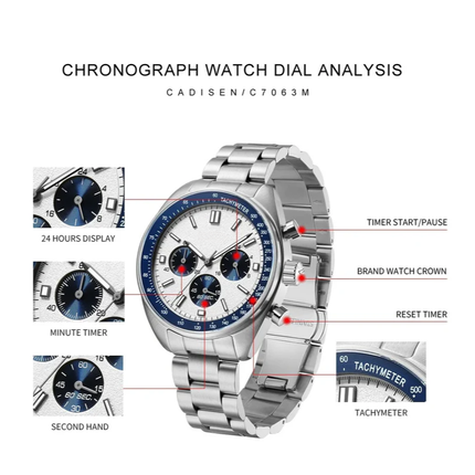 Mens Quartz Chronograph Business Watch