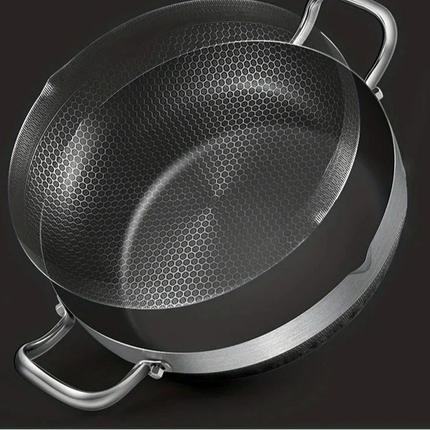 30cm Stainless Steel Non-Stick Frying Pan with Glass Lid Silver