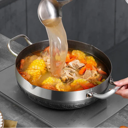 30cm Stainless Steel Non-Stick Frying Pan with Glass Lid Silver