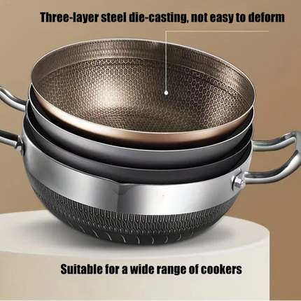 30cm Stainless Steel Non-Stick Frying Pan with Glass Lid Silver