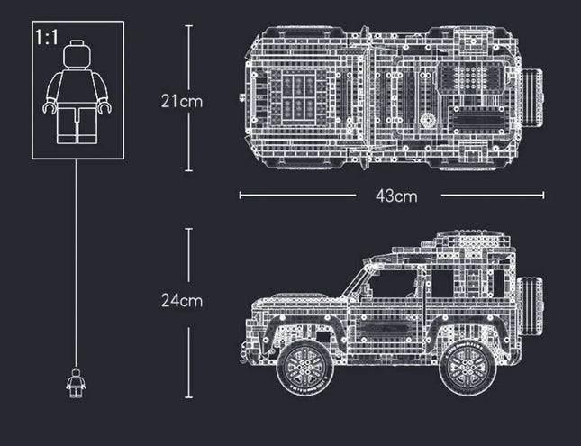 Technical Rover Defender Collector'S Building Blocks Set