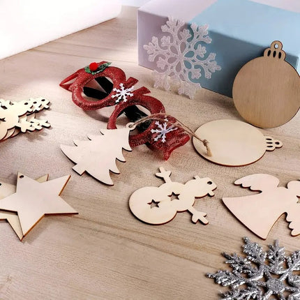 DIY Wooden Christmas Tree Ornaments Craft Set (60pcs)