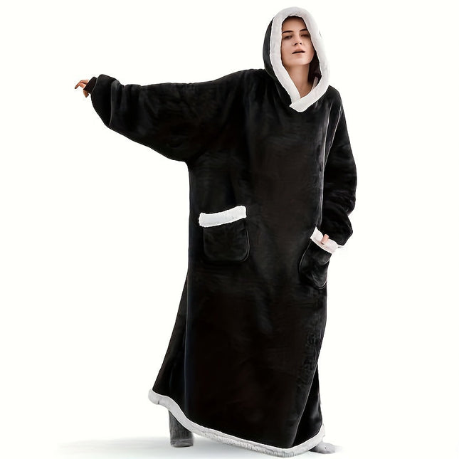 Flannel Hooded TV Blanket for Winter Warmth