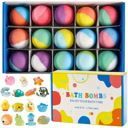 Surprise Toy Bath Bombs for Kids (15-Pack)