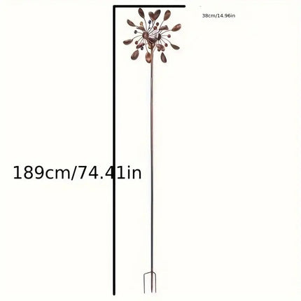 Solar Powered Metal Wind Spinner with LED Lights