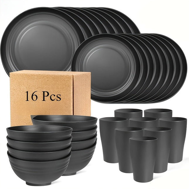 Shatterproof Tableware Set for Camping & Home (16pcs)