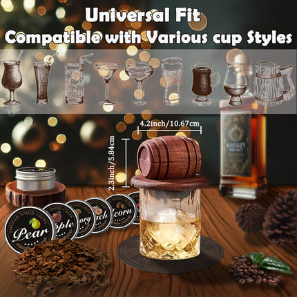 Whiskey Smoker Kit with 6 Wood Flavors & Accessories