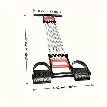 1Pc Multifunctional Spring Pedal Puller Fitness Tensioner(Black)