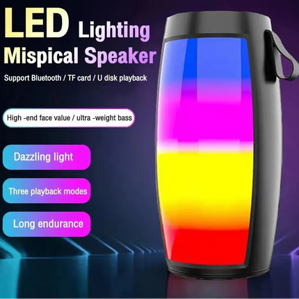 LED Lights Speaker with Powerful Bass Black