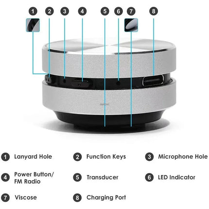Bone Conduction Bluetooth Speaker Silver