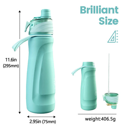750ML Spray Water Bottle Green