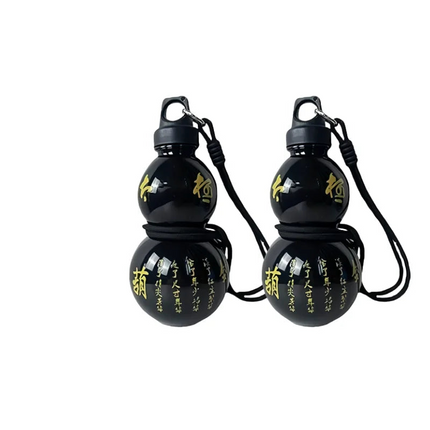 2pcs 800ml Gourd Water Bottle Black