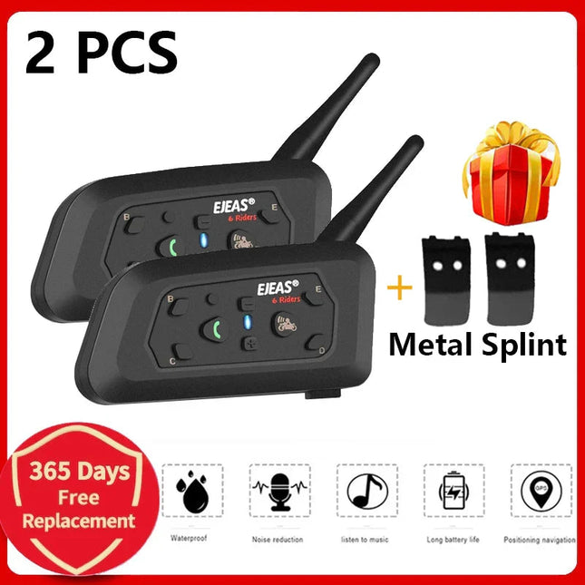 1200M Bluetooth Motorcycle Helmet Intercom Headset