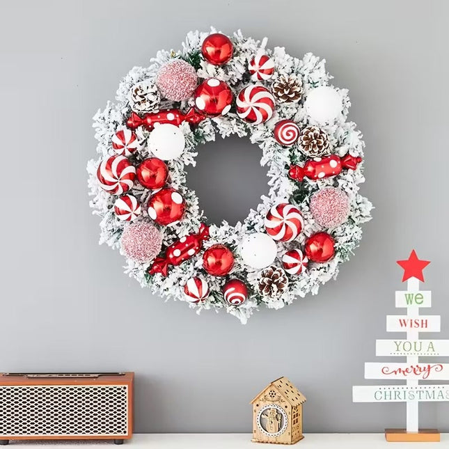 Classic Flocked Christmas Wreath Door & Wall Decor