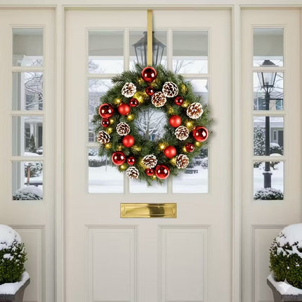 Pre-Lit Christmas Door Wreath LED Decor