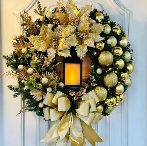 Snowman Fruit Nut Christmas Wreath