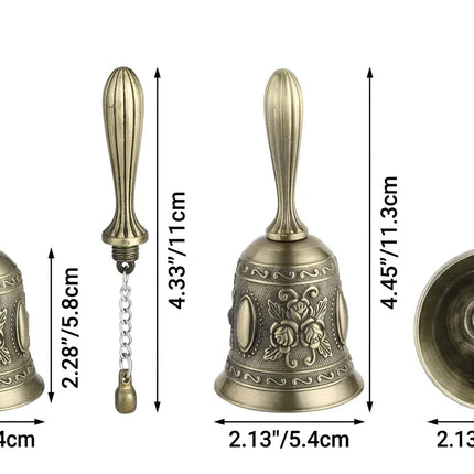 Trendbay Retro Bronze Metal Hand Bell Vintage Handheld