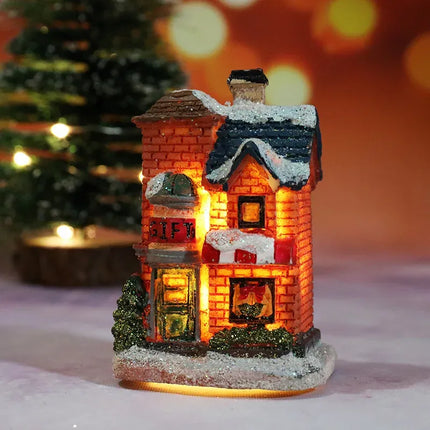 Trendbay LED Christmas House Night Light Mini Resin Holiday Village Decor