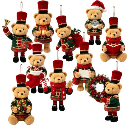 Trendbay 20-Piece Wooden Bear Christmas Ornament Set