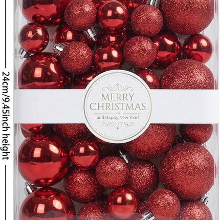 Trendbay 42pcs Red Christmas Tree Baubles Set
