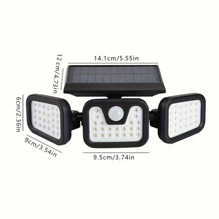 Trendbay 1pc 74-LED Solar Motion Sensor Wall Light 3-Level