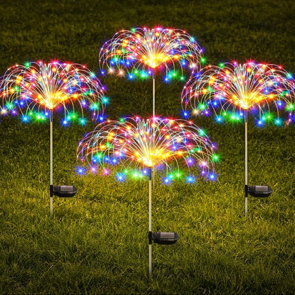 4Pack Solar Firework String Lights 360 Colorful LEDs