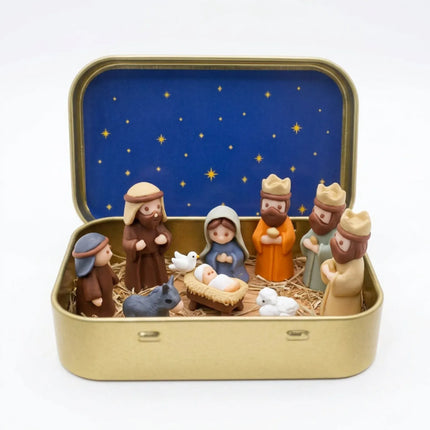 Handcrafted Mini Christmas Nativity Scene Set