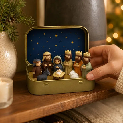 Handcrafted Mini Christmas Nativity Scene Set