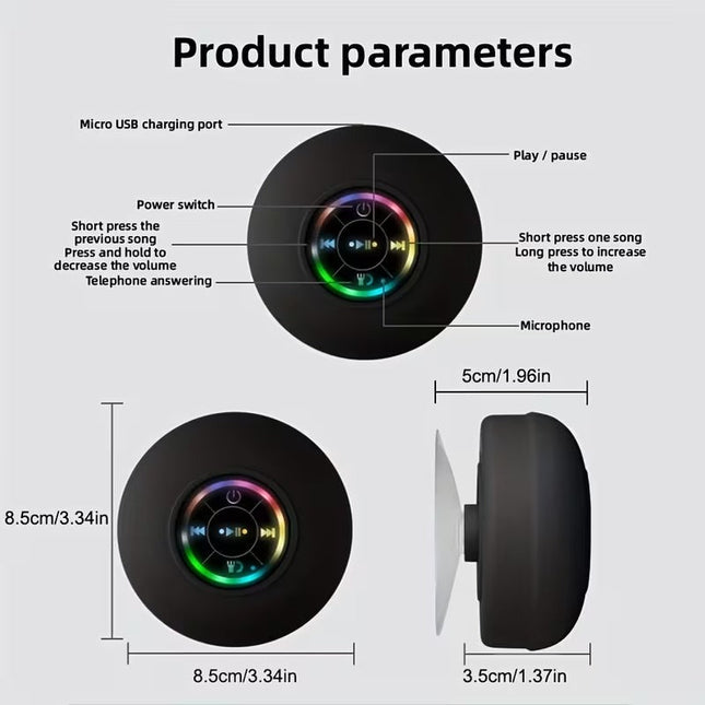 Portable Wireless Speaker with Suction Cup