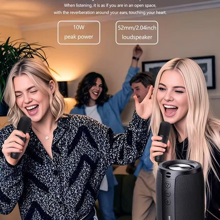 Wireless Speaker with Dual Karaoke Microphones