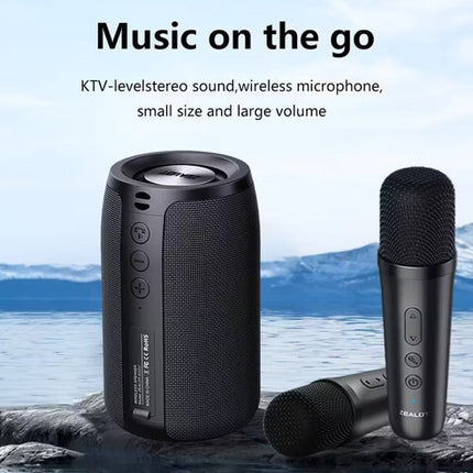 Wireless Speaker with Dual Karaoke Microphones