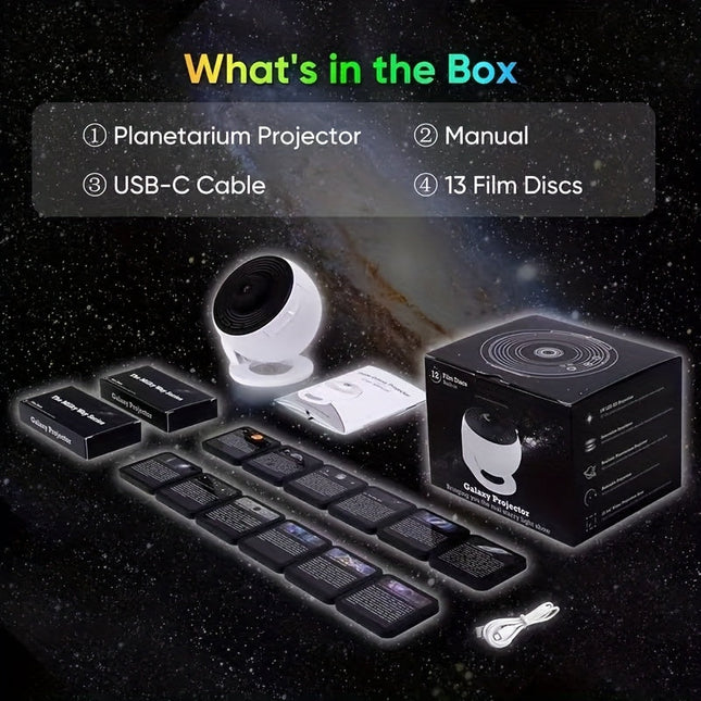 Galaxy Star Projector with 13 Discs USB