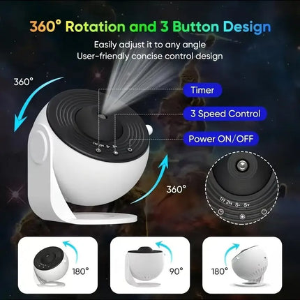 Galaxy Star Projector with 13 Discs USB