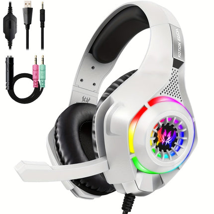 Gaming Headset with Mic & LED Lights