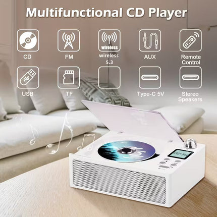 CD Player with Wireless Speaker & FM Radio