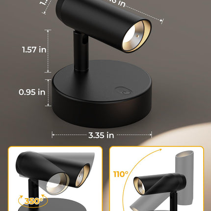 Spotlights Indoor, No-Glare Rechargeable Floor Can Light for Plants with Remote, Wireless Art Accent Spot Lights Uplight for Painting, Picture, Dartboard, Home, Corner Sofa Display